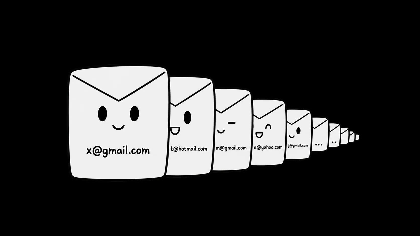 A long queue of businesses using generic email provider addresses